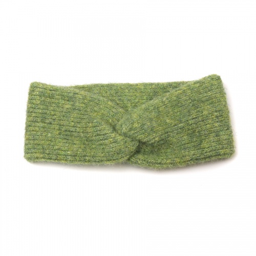 Supersoft Soft Green Ribbed, Recycled Poly/Wool Headband by Peace of Mind